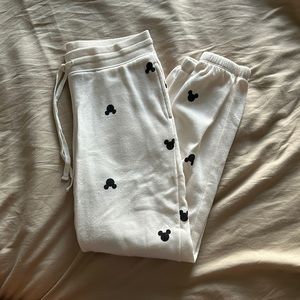 Cream Mickey Mouse Sweatpants